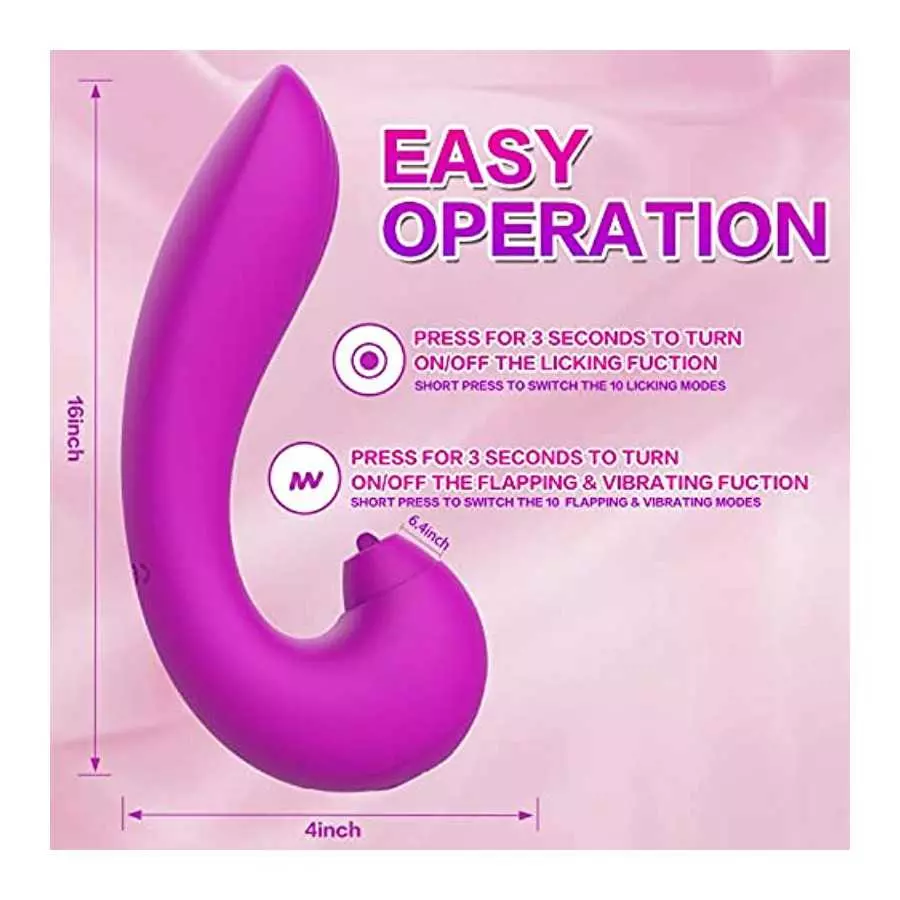 Gruseriour 3 in 1 Clitoral Licking G spot Flapping Vibrator - Adult Sex Toys for Women Deep Vagina Stimulation, Rechargeable & W