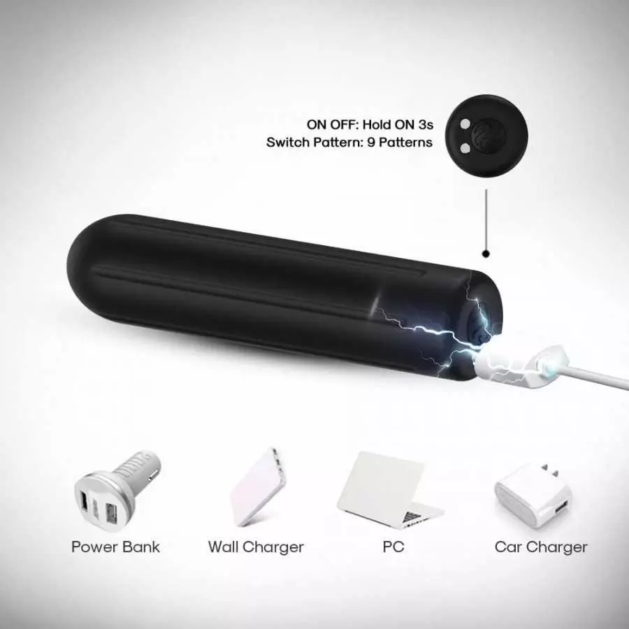 G-Spot Bullet Vibrator - Mini Dildo Nipple Stimulator, Portable Vaginal Clitoris Massager, Magnetic USB Rechargeable with 9 Powe