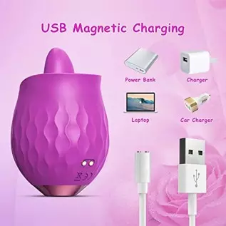 Rose Toy Vibrator for Women: Clitoral Tongue Licking Vibrator, Honnee 2 in 1 Clitoris Stimulator Nipple Massager with 10 Modes & Rose Toy Vibrator for Women: Clitoral Tongue Licking Vibrator, Honnee 2 in 1 Clitoris Stimulator Nipple Massager with 10 Modes &