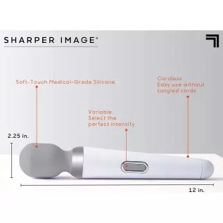 SHARPER IMAGE Personal Touch Go Compact Massager Wand, Wireless Vibrating Massager for Neck & Shoulders, Sports Recover Relaxing SHARPER IMAGE Personal Touch Go Compact Massager Wand, Wireless Vibrating Massager for Neck & Shoulders, Sports Recover Relaxing