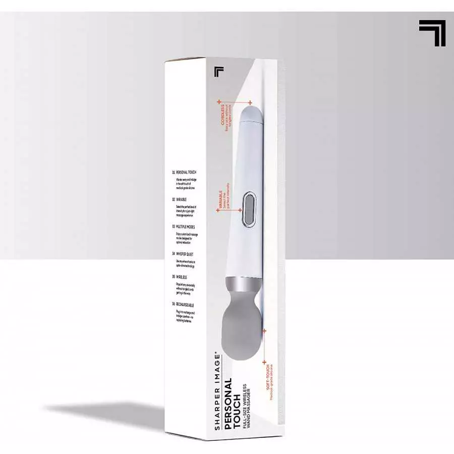 SHARPER IMAGE Personal Touch Go Compact Massager Wand, Wireless Vibrating Massager for Neck & Shoulders, Sports Recover Relaxing