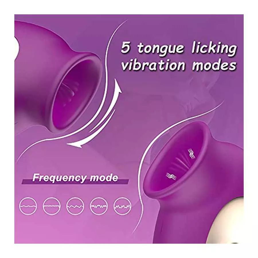 Rose Vibrator, Clitoral Nipple Anus Licking Tongue Vibrator with 2 Speeds & 5 Modes Powerful Stimulator-G spot Vibrators for Qui