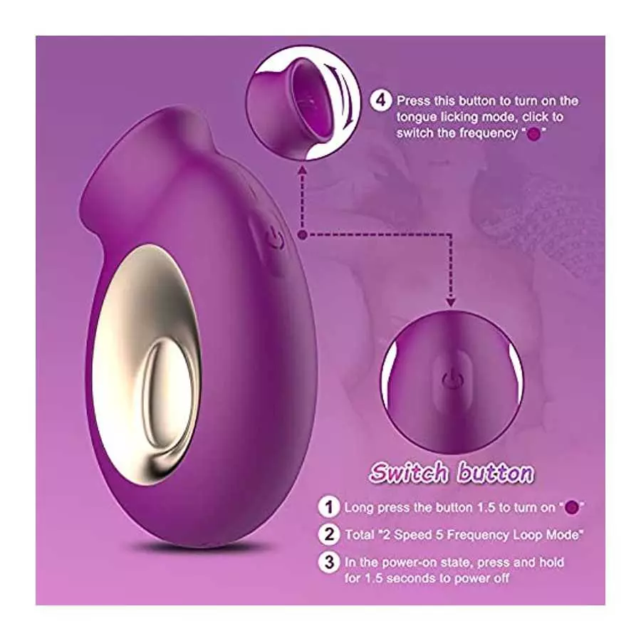 Rose Vibrator, Clitoral Nipple Anus Licking Tongue Vibrator with 2 Speeds & 5 Modes Powerful Stimulator-G spot Vibrators for Qui