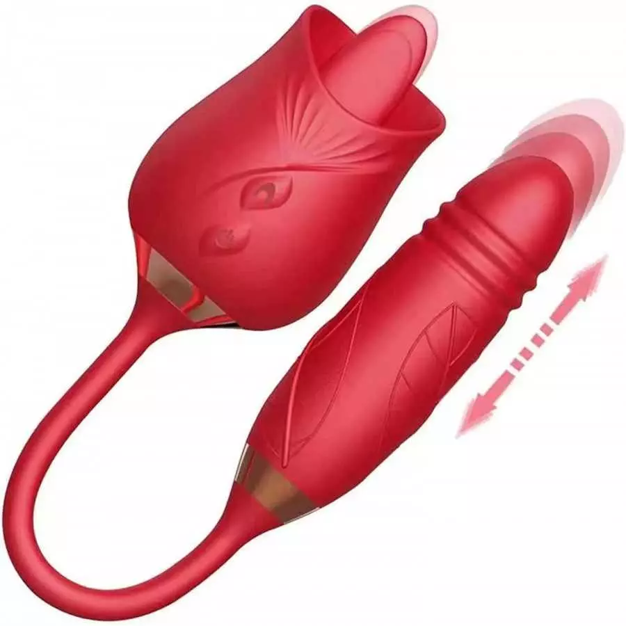 Rose Sexual Toy Vibrator for Woman - 3 in 1 Clitoral Stimulator Tongue Licking Thrusting Dildo Vibrator with 10 Modes,Rose Adult Rose Sexual Toy Vibrator for Woman - 3 in 1 Clitoral Stimulator Tongue Licking Thrusting Dildo Vibrator with 10 Modes,Rose Adult
