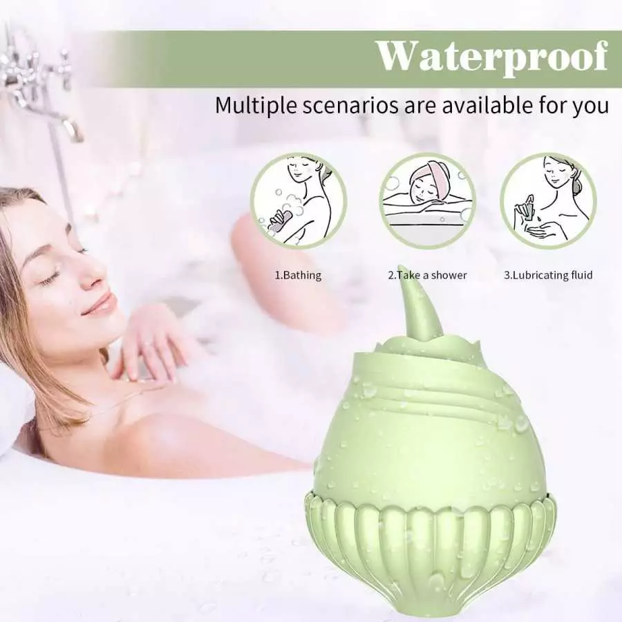 Rose Toy Vibrator, Clitoral Licking Tongue Vibrator, AIYULONG Licking & Vibrating Nipples Clitoral Stimulator with 9 Powerful Vi