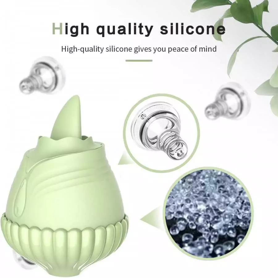 Rose Toy Vibrator, Clitoral Licking Tongue Vibrator, AIYULONG Licking & Vibrating Nipples Clitoral Stimulator with 9 Powerful Vi