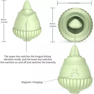 Rose Toy Vibrator, Clitoral Licking Tongue Vibrator, AIYULONG Licking & Vibrating Nipples Clitoral Stimulator with 9 Powerful Vi Rose Toy Vibrator, Clitoral Licking Tongue Vibrator, AIYULONG Licking & Vibrating Nipples Clitoral Stimulator with 9 Powerful Vi