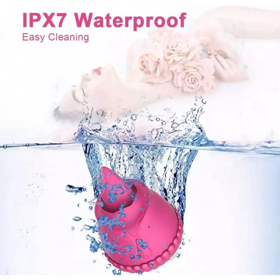 Rose Toy Vibrator, Clitoral Licking Tongue Vibrator, AIYULONG Licking & Vibrating Nipples Clitoral Stimulator with 9 Powerful Vi