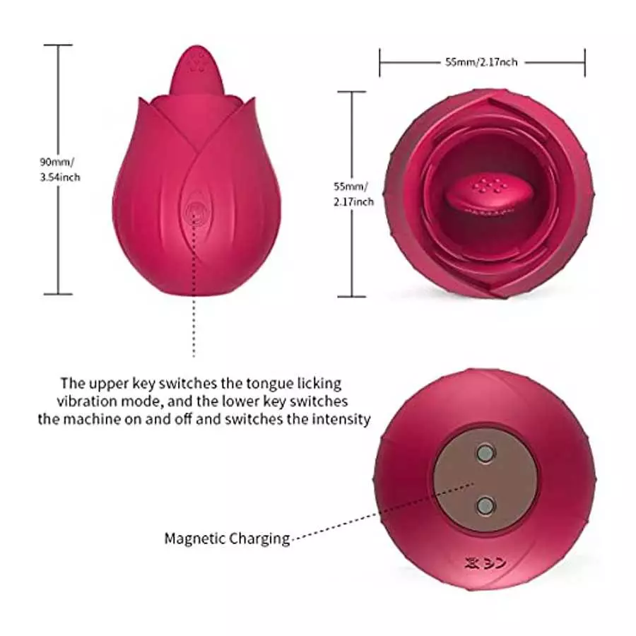 Newly Roses Toys for Women Waterproof, Clitoral Tongue Licking Toy with 9 Powerful Modes for Quick Orgasm, Licking & Vibrating N