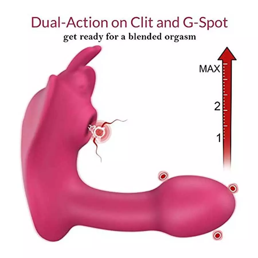 Clitoral Sucking Vibrator, Remote G Spot Stimulator & Clit Sucker Butterfly Vibrator, 10 Powerful Modes, Waterproof & Rechargeab