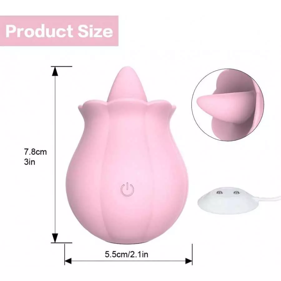 2023 New Women Rose Tongue Suck & Lick Rose 10 Modes Sucker Sucking Toys Adult The Rose Toy for Women Couples Vibrator Toy (Pink