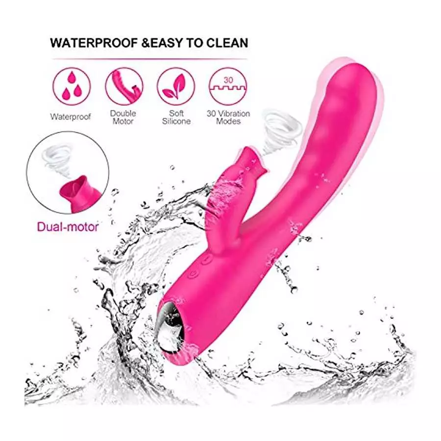 Adult Toy Vibrator Clitoralis Stimulator for Women Waterproof Cordless Sucker Pleasure Sucking Rose Dual Motor Thrusting Silent 