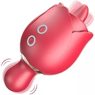 Rose Toy Vibrator for Women,Clitoral Vibrator Tongue Licking Stimulator for Clitoris,9 Vibration Speeds Clit Nipple Anus Massage