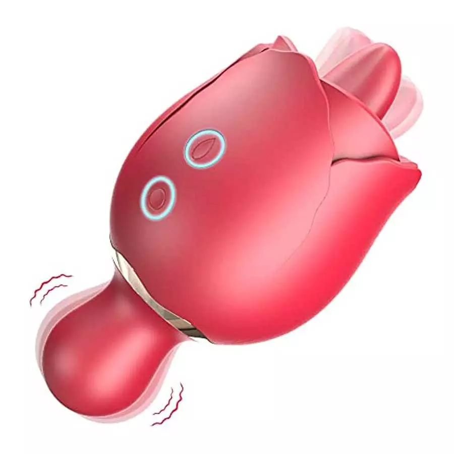 Rose Toy Vibrator for Women,Clitoral Vibrator Tongue Licking Stimulator for Clitoris,9 Vibration Speeds Clit Nipple Anus Massage
