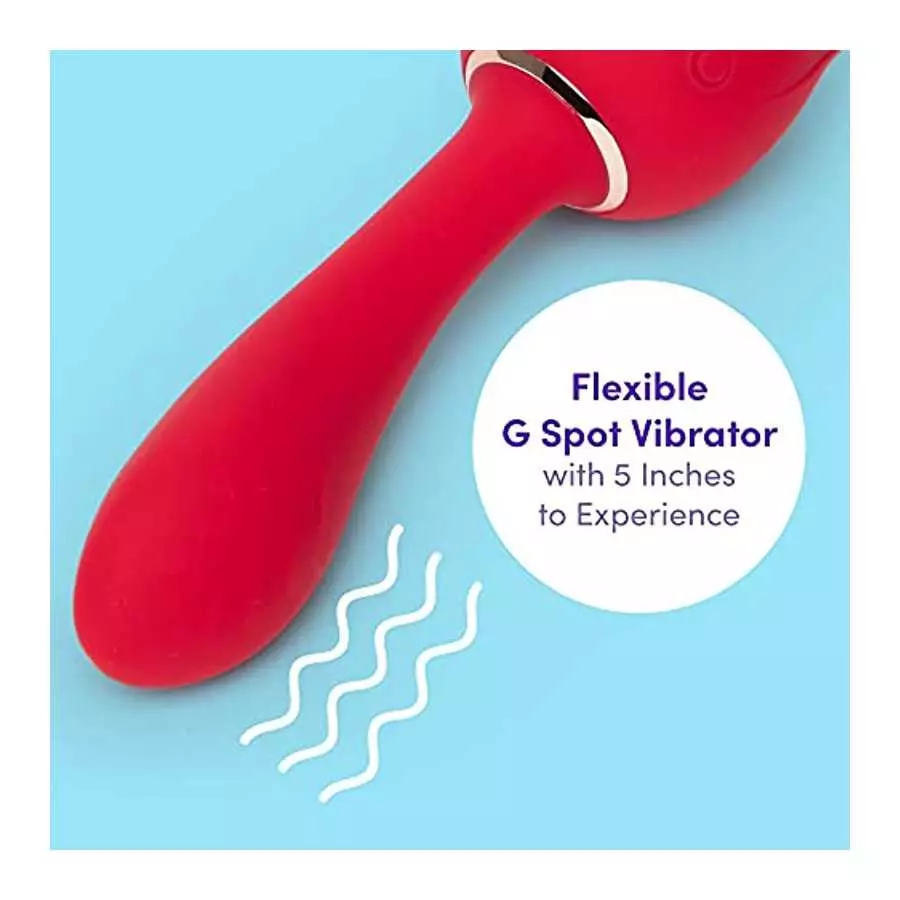 Lovehoney Floral Fantasy 2 in 1 Rose Clitoral Sucking Toy & G-Spot Vibrator – Rose Sex Toy Clit Sucker with 6 Suction Speeds – 5