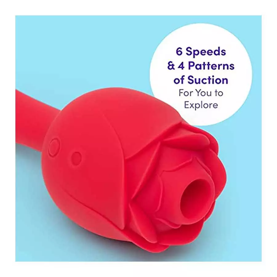 Lovehoney Floral Fantasy 2 in 1 Rose Clitoral Sucking Toy & G-Spot Vibrator – Rose Sex Toy Clit Sucker with 6 Suction Speeds – 5