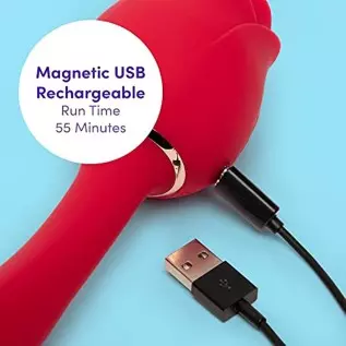 Lovehoney Floral Fantasy 2 in 1 Rose Clitoral Sucking Toy & G-Spot Vibrator – Rose Sex Toy Clit Sucker with 6 Suction Speeds – 5