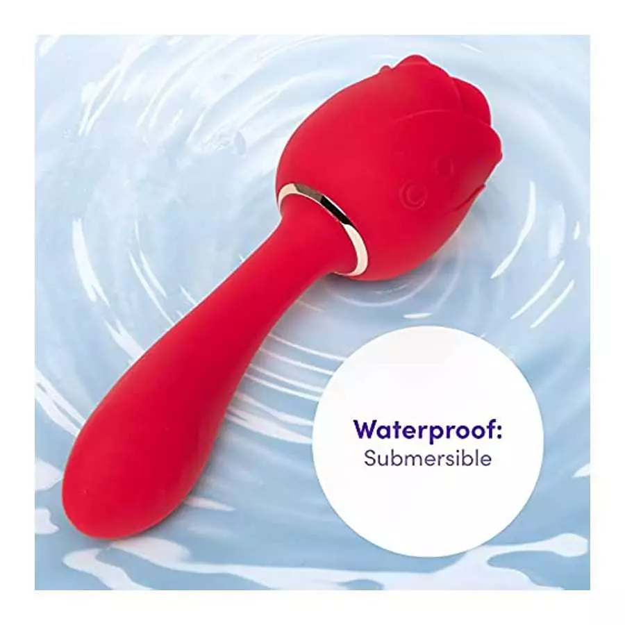 Lovehoney Floral Fantasy 2 in 1 Rose Clitoral Sucking Toy & G-Spot Vibrator – Rose Sex Toy Clit Sucker with 6 Suction Speeds – 5