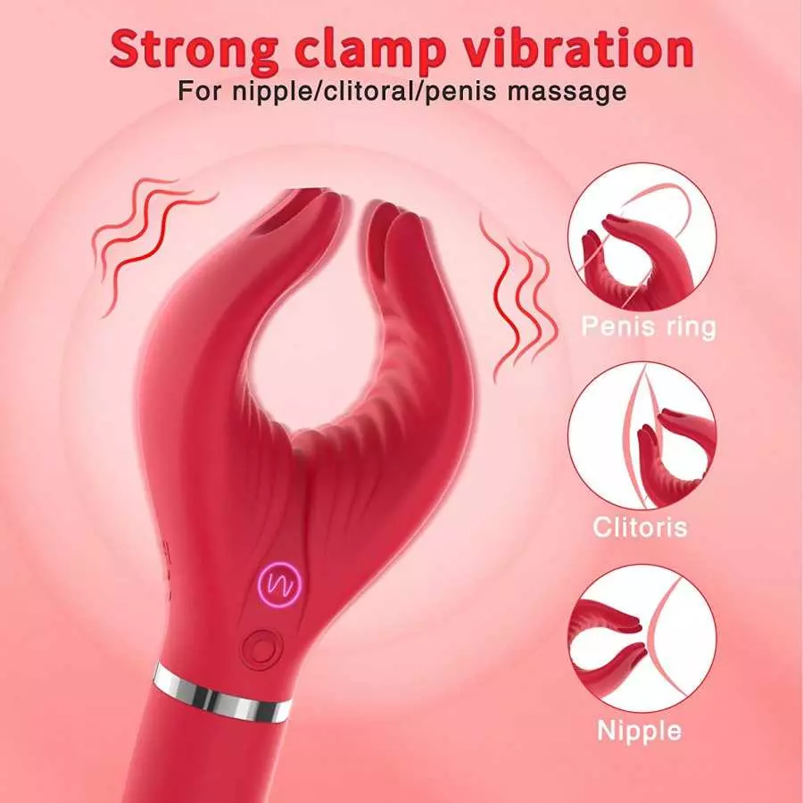 Clitoral G-spot Rose Vibrator, Clit Nipple Dildo Rabbit Vibrator, Alovegarden Clitoris Stimulator with 7 Powerful Vibration Adul