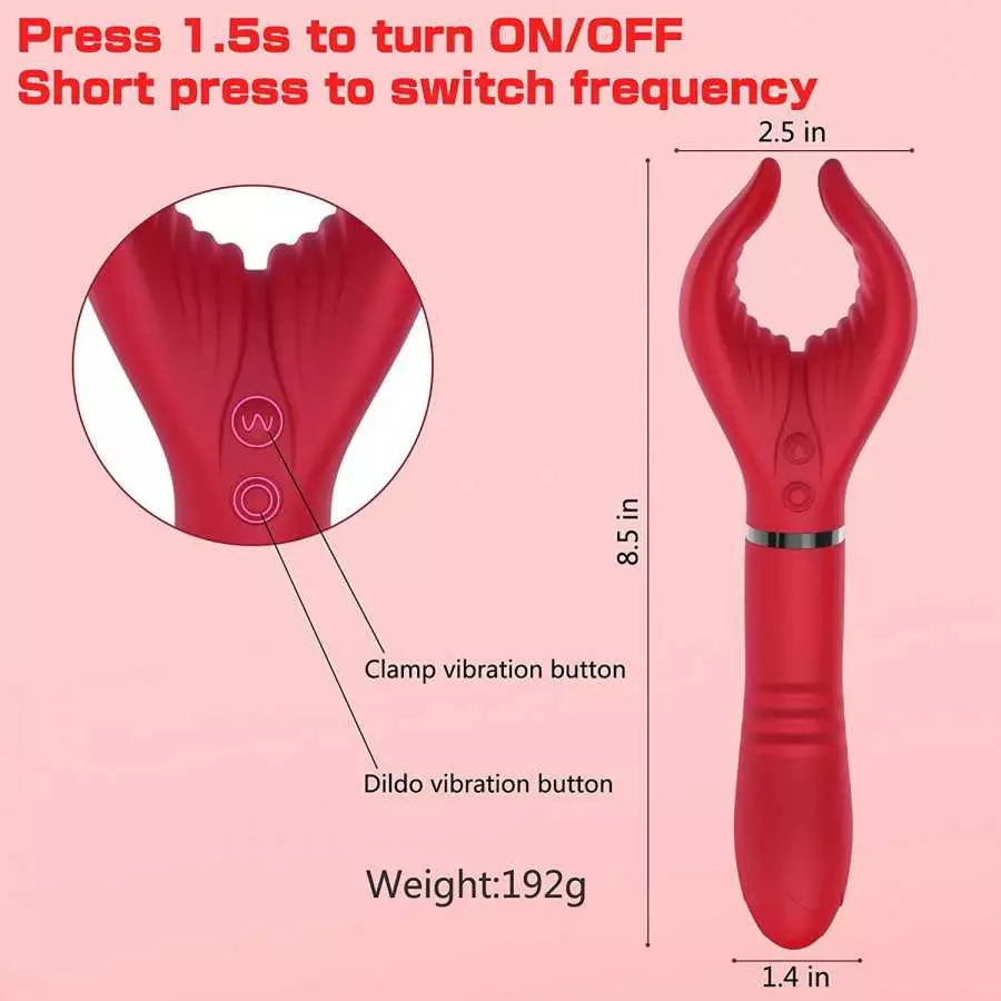 Clitoral G-spot Rose Vibrator, Clit Nipple Dildo Rabbit Vibrator, Alovegarden Clitoris Stimulator with 7 Powerful Vibration Adul
