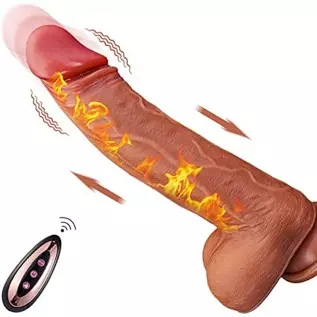 9.25”Thrusting Dildo Vibrator with Heating and Rotating, 9 Modes Vibration and Swing, Silicone Realistic Vibrating Dildos with R