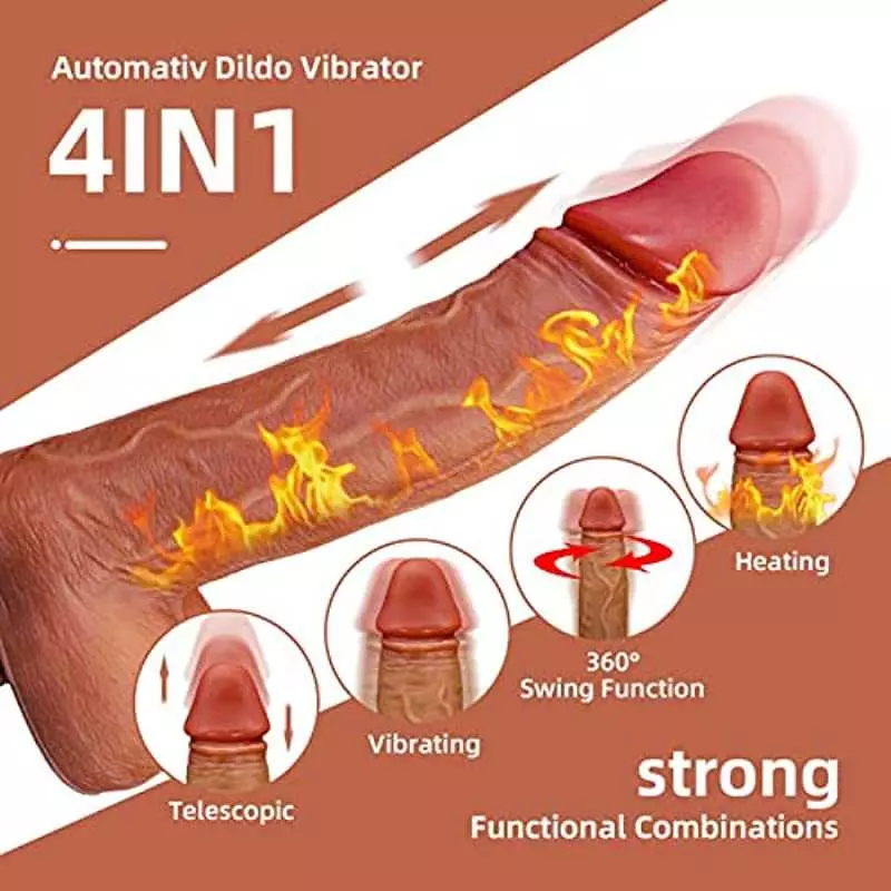 9.25”Thrusting Dildo Vibrator with Heating and Rotating, 9 Modes Vibration and Swing, Silicone Realistic Vibrating Dildos with R