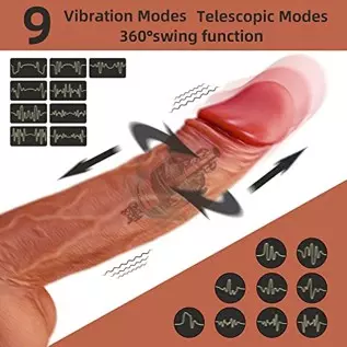 9.25”Thrusting Dildo Vibrator with Heating and Rotating, 9 Modes Vibration and Swing, Silicone Realistic Vibrating Dildos with R