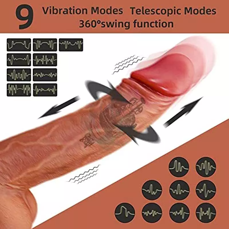 9.25”Thrusting Dildo Vibrator with Heating and Rotating, 9 Modes Vibration and Swing, Silicone Realistic Vibrating Dildos with R