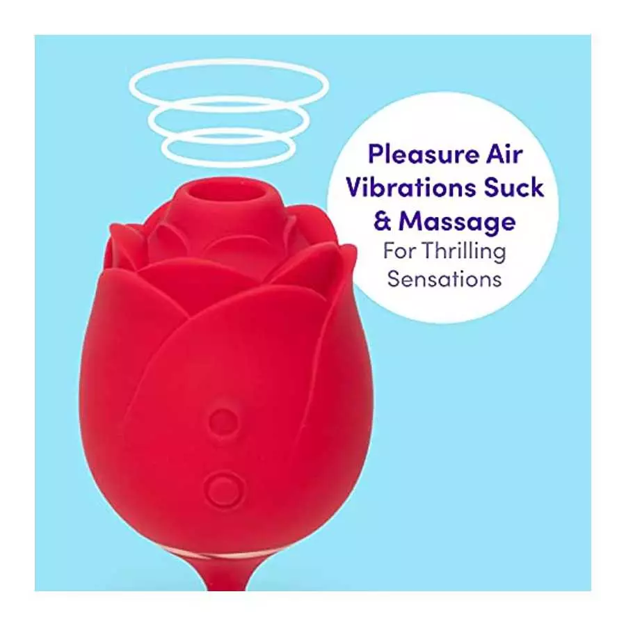 Lovehoney Rose Glow 2 in 1 Rose Clitoral Sucking Toy & Love Egg Vibrator – Rose Sex Toy Clit Suction Stimulator with 6 Suction S