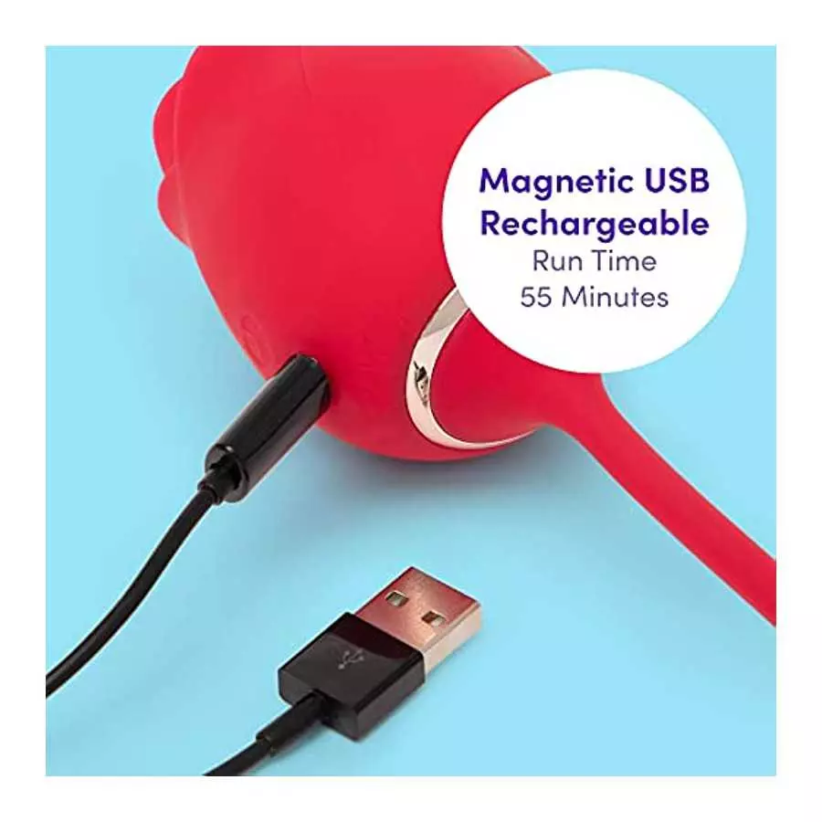 Lovehoney Rose Glow 2 in 1 Rose Clitoral Sucking Toy & Love Egg Vibrator – Rose Sex Toy Clit Suction Stimulator with 6 Suction S