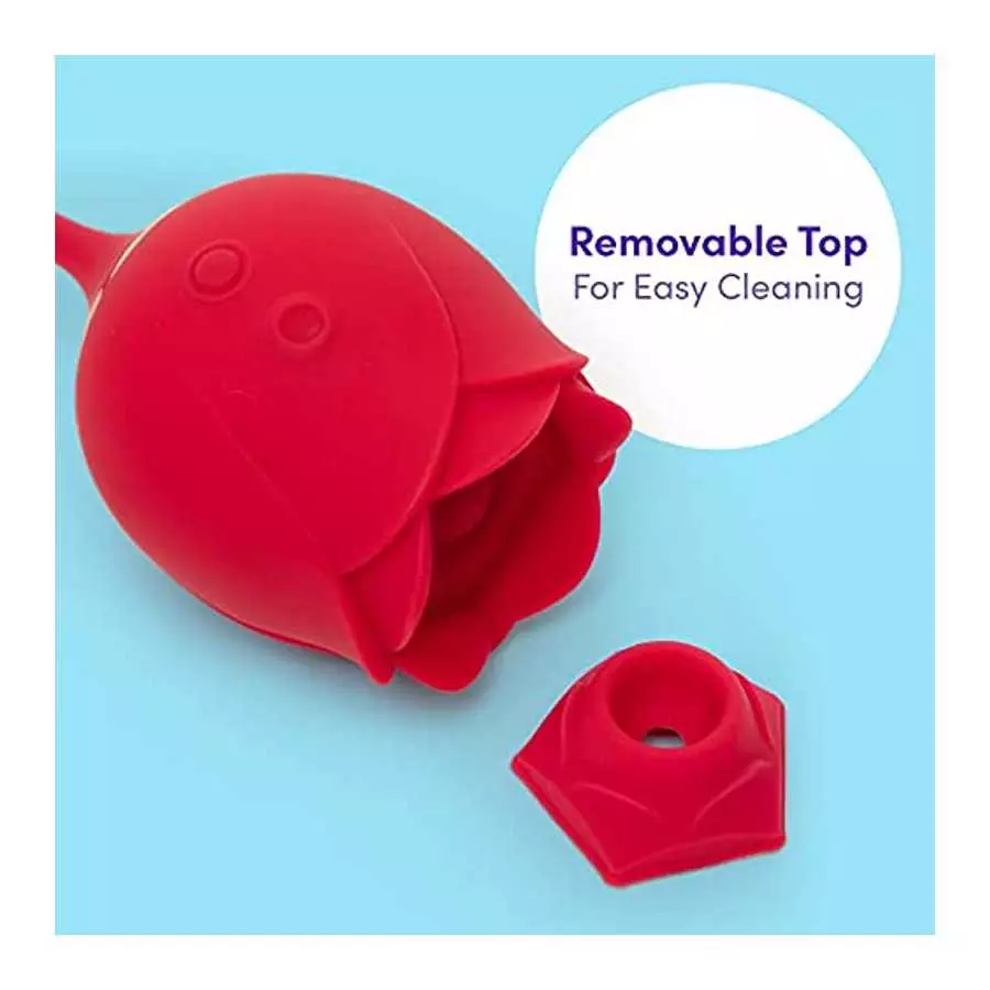 Lovehoney Rose Glow 2 in 1 Rose Clitoral Sucking Toy & Love Egg Vibrator – Rose Sex Toy Clit Suction Stimulator with 6 Suction S