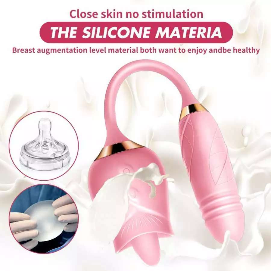 The Rose Toy for Women - Rose Clitorial Sucking Toy with 10 Intense Suction - Rose Sex Toy with Tongue and Suck - Rechargeable C