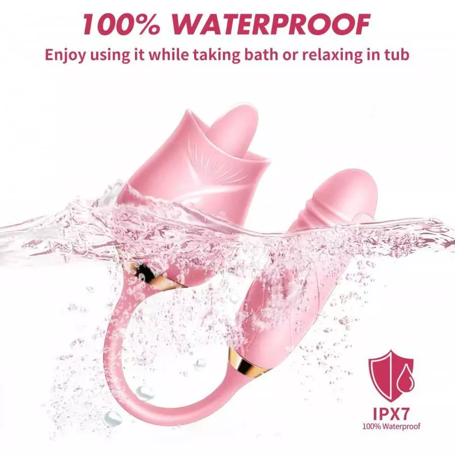 The Rose Toy for Women - Rose Clitorial Sucking Toy with 10 Intense Suction - Rose Sex Toy with Tongue and Suck - Rechargeable C