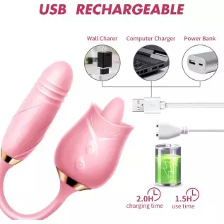The Rose Toy for Women - Rose Clitorial Sucking Toy with 10 Intense Suction - Rose Sex Toy with Tongue and Suck - Rechargeable C The Rose Toy for Women - Rose Clitorial Sucking Toy with 10 Intense Suction - Rose Sex Toy with Tongue and Suck - Rechargeable C