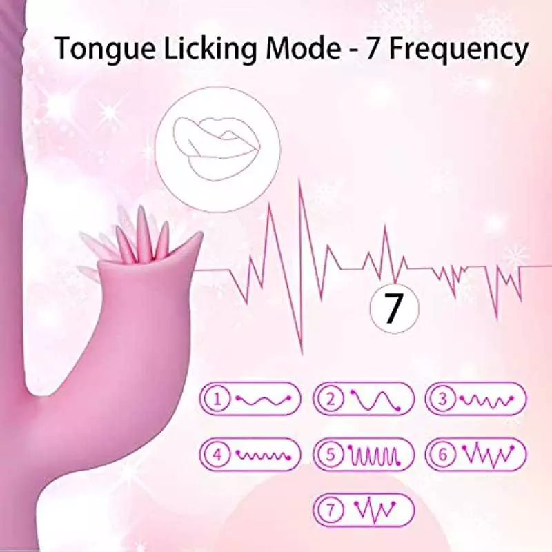 Rabbit Thrusting Dildo Vibrator,Rolling Beads G Spot Silicone Vibrator with 10 Vibration Adult Toys,Clitoris Stimulation Sex Toy