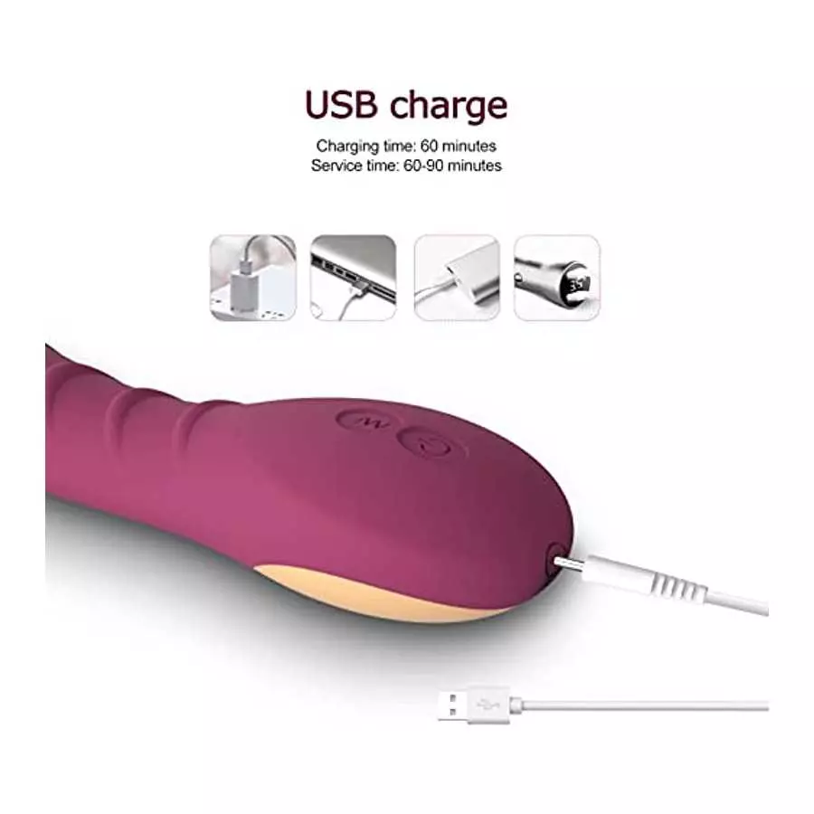 G Spot Clitoral Anal Vibrator Sex Toy with 12 Vibration Modes Waterproof Rechargeable Rose Toy Adult Toy for Women Couple Adult 