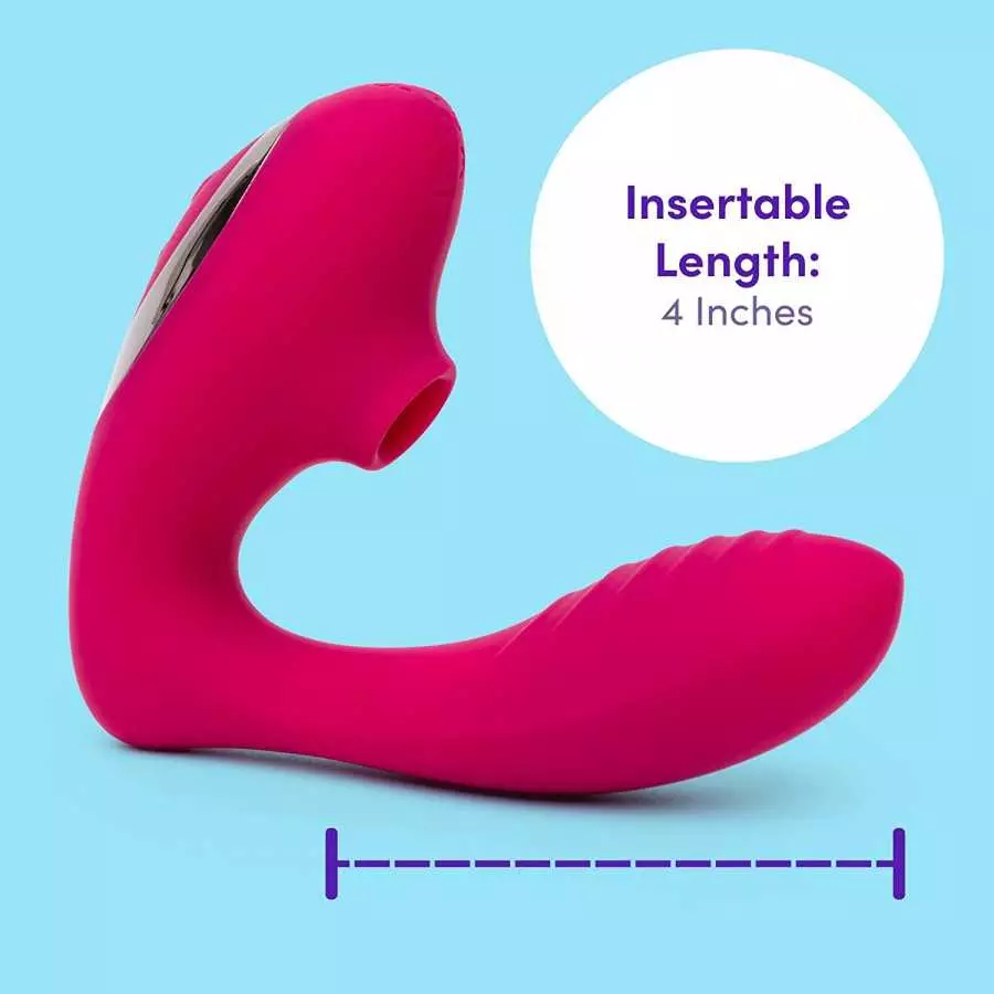 Lovehoney Indulge Clitoral Sucking Toy - Vibrating Sex Toy for Clit and G-spot Double Stimulation - Waterproof Sucker Vibrator -