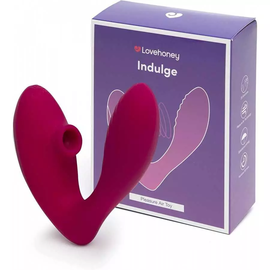Lovehoney Indulge Clitoral Sucking Toy - Vibrating Sex Toy for Clit and G-spot Double Stimulation - Waterproof Sucker Vibrator -