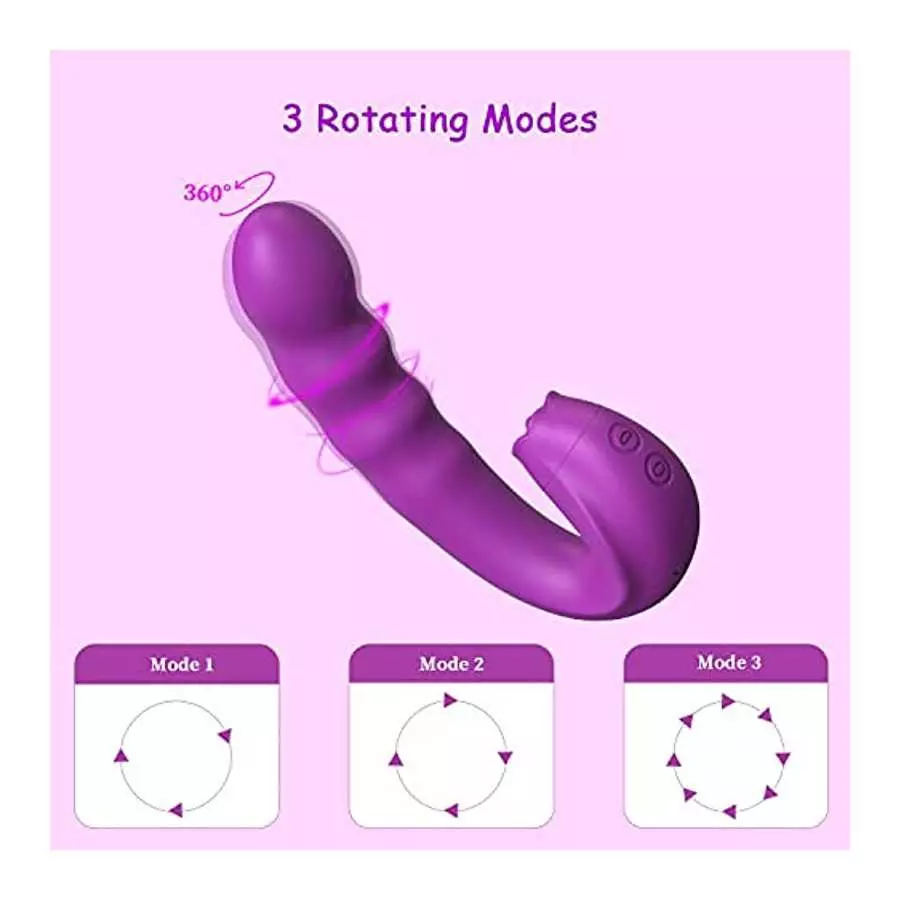 Rotating Clitoral Licking G Spot Vibrator: Clit Tongue Dildo Stimulator for Vaginal Pleasure,Anal Breast Nipple Massager with 10