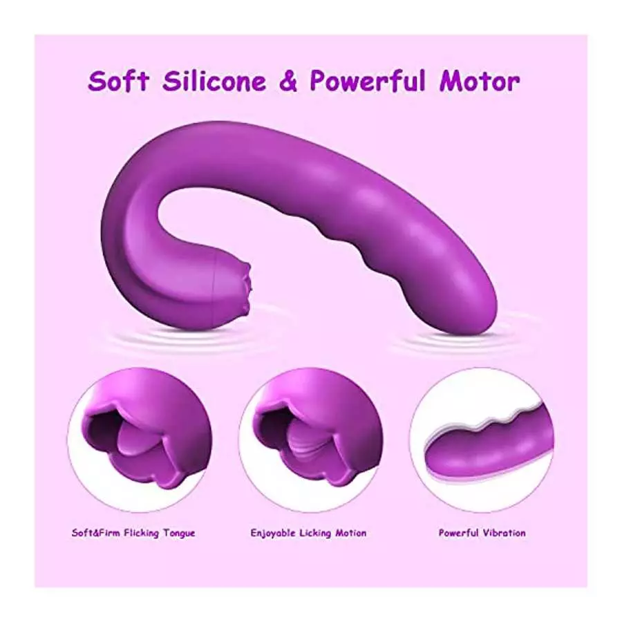 Rotating Clitoral Licking G Spot Vibrator: Clit Tongue Dildo Stimulator for Vaginal Pleasure,Anal Breast Nipple Massager with 10