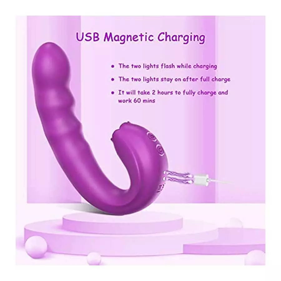 Rotating Clitoral Licking G Spot Vibrator: Clit Tongue Dildo Stimulator for Vaginal Pleasure,Anal Breast Nipple Massager with 10