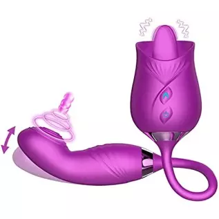 Squirting Toys for Woman Sex - 3 in 1 Vibrating Dildo Thrusting Toys for Woman G Spot,Vibration Tongue for Licking Clitoral Nipp