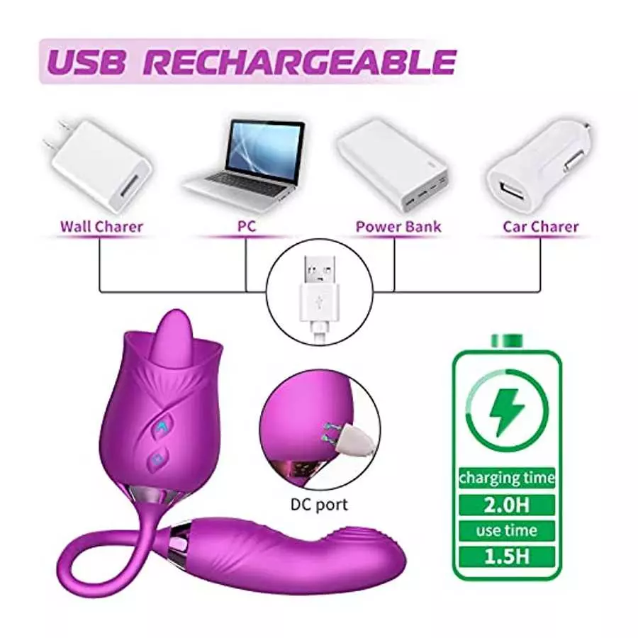 Squirting Toys for Woman Sex - 3 in 1 Vibrating Dildo Thrusting Toys for Woman G Spot,Vibration Tongue for Licking Clitoral Nipp