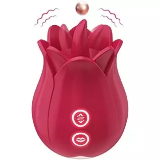 Rose Toy Vibrator for Women, XINBALE Tongue Licking Mini Clitoral Vibrator Stimulator with 7 Vibrating Pleasure for Clitoris & N