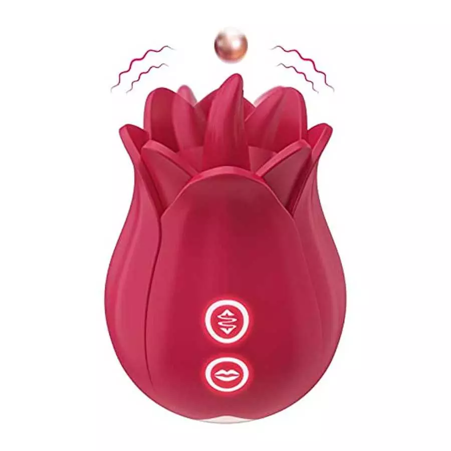 Rose Toy Vibrator for Women, XINBALE Tongue Licking Mini Clitoral Vibrator Stimulator with 7 Vibrating Pleasure for Clitoris & N Rose Toy Vibrator for Women, XINBALE Tongue Licking Mini Clitoral Vibrator Stimulator with 7 Vibrating Pleasure for Clitoris & N