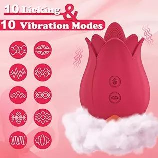 Rose Toy Vibrator for Women, XINBALE Tongue Licking Mini Clitoral Vibrator Stimulator with 7 Vibrating Pleasure for Clitoris & N Rose Toy Vibrator for Women, XINBALE Tongue Licking Mini Clitoral Vibrator Stimulator with 7 Vibrating Pleasure for Clitoris & N
