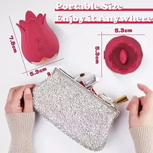 Rose Toy Vibrator for Women, XINBALE Tongue Licking Mini Clitoral Vibrator Stimulator with 7 Vibrating Pleasure for Clitoris & N Rose Toy Vibrator for Women, XINBALE Tongue Licking Mini Clitoral Vibrator Stimulator with 7 Vibrating Pleasure for Clitoris & N