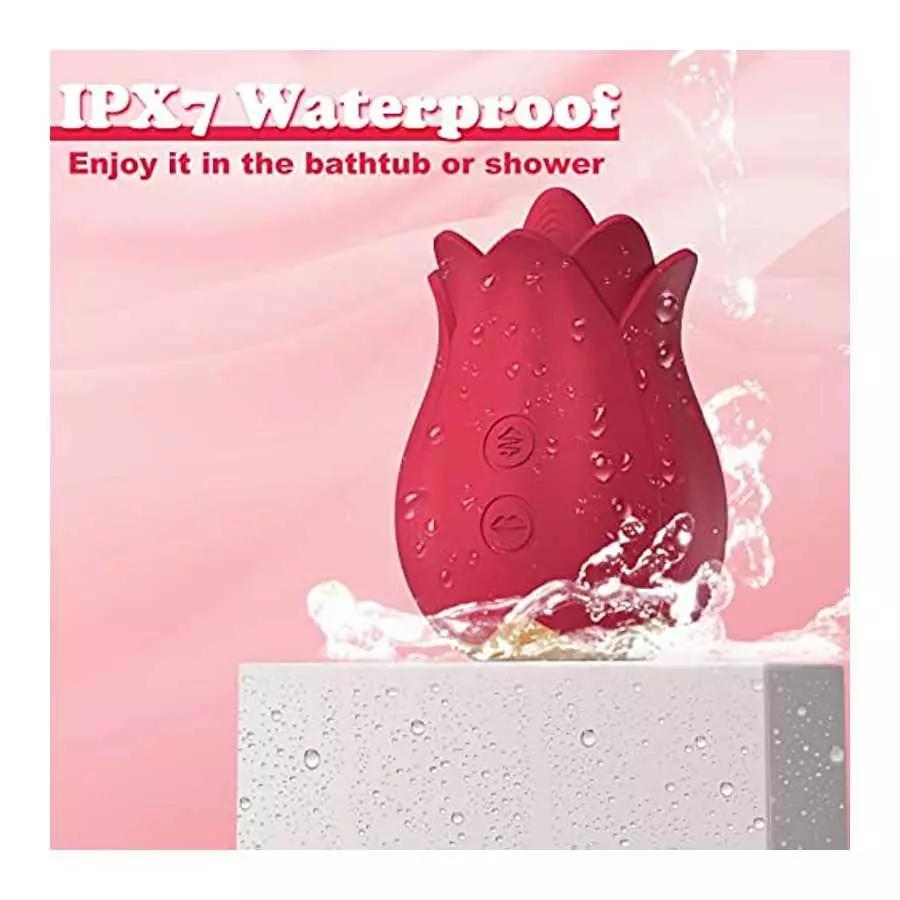 Rose Toy Vibrator for Women, XINBALE Tongue Licking Mini Clitoral Vibrator Stimulator with 7 Vibrating Pleasure for Clitoris & N