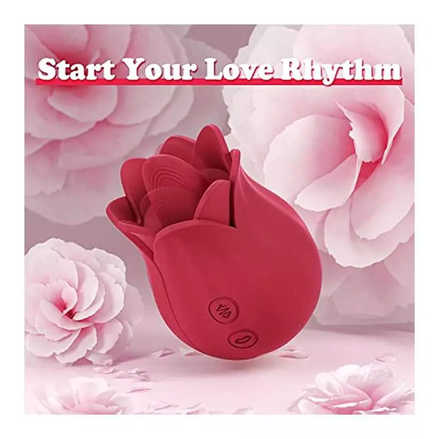 Rose Toy Vibrator for Women, XINBALE Tongue Licking Mini Clitoral Vibrator Stimulator with 7 Vibrating Pleasure for Clitoris & N