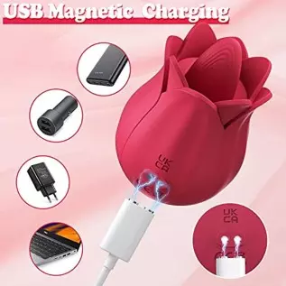 Rose Toy Vibrator for Women, XINBALE Tongue Licking Mini Clitoral Vibrator Stimulator with 7 Vibrating Pleasure for Clitoris & N Rose Toy Vibrator for Women, XINBALE Tongue Licking Mini Clitoral Vibrator Stimulator with 7 Vibrating Pleasure for Clitoris & N